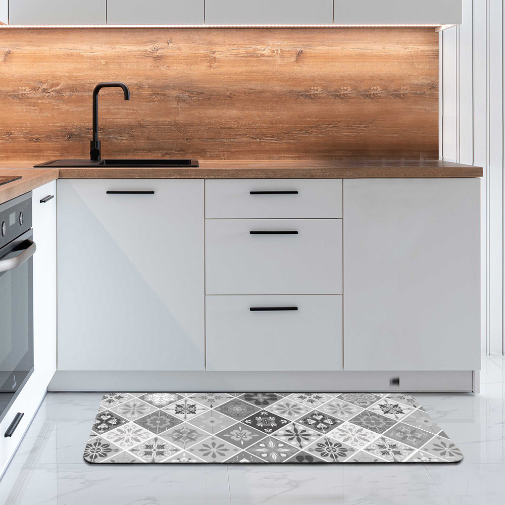 【rubber anne】30秒瞬吸 軟式珪藻土廚房吸水地墊 花璽 120x50cm - 地墊/地毯 - 其他材質