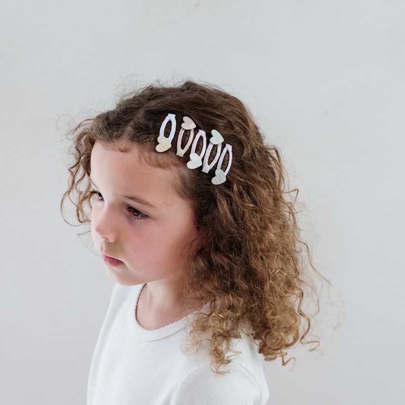 英國Mimi & Lula_AW25_夢幻王國_閃亮愛心迷你滴答夾5入