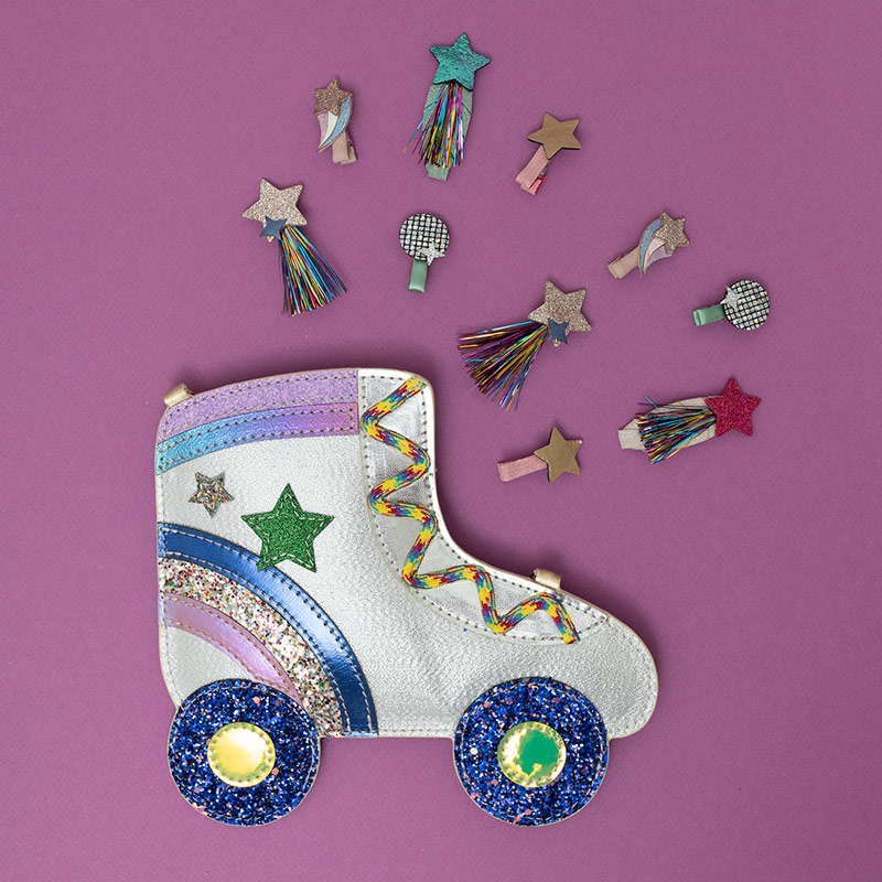 英國Mimi & Lula_AW25_魔幻世界_歡樂直排輪綜合髮夾4入