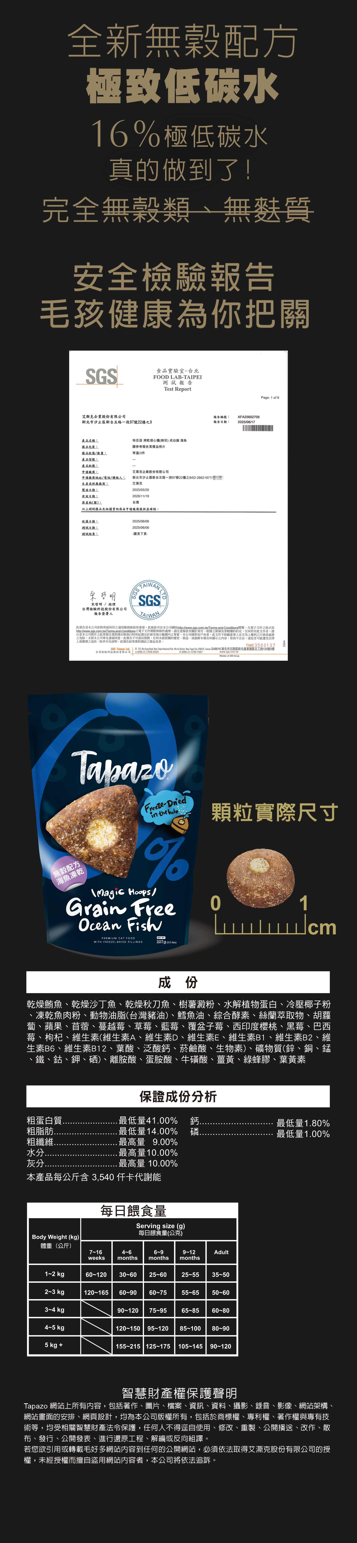 【凍乾填心糧】成幼貓無穀海魚配方 4磅(1.8公斤)(貓飼料)(單一肉源) 5 1