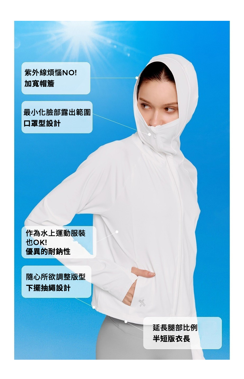 【XEXYMIX】 夏日微風UV防護連帽拉鍊外套|共5色|XWFHJ01J2 74 24