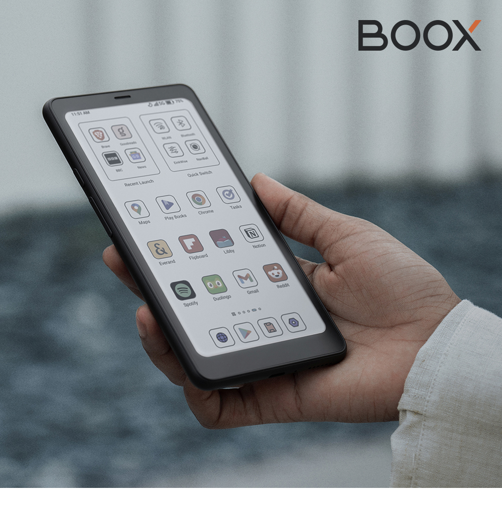 AMRecent Launchuick SwitchQPlay BooksChromeTasksEverandFlipboardLibbySpotify00NNotionΣGmailRedditABOOX