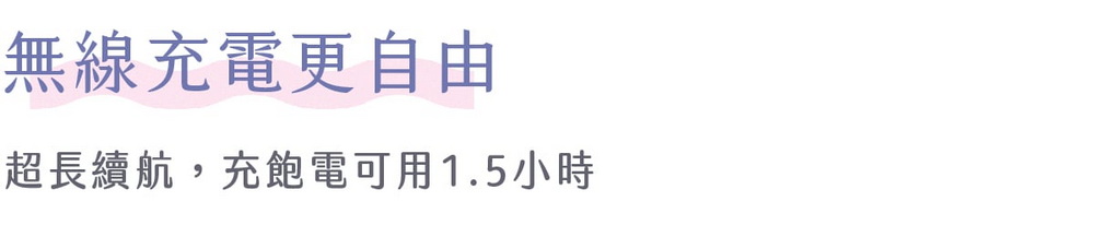 無線充電更自由超長續航,充飽電可用1.5小時