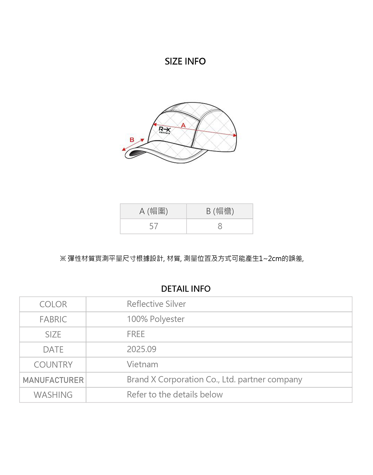RX 全反光縫線露營帽 商品說明圖 9