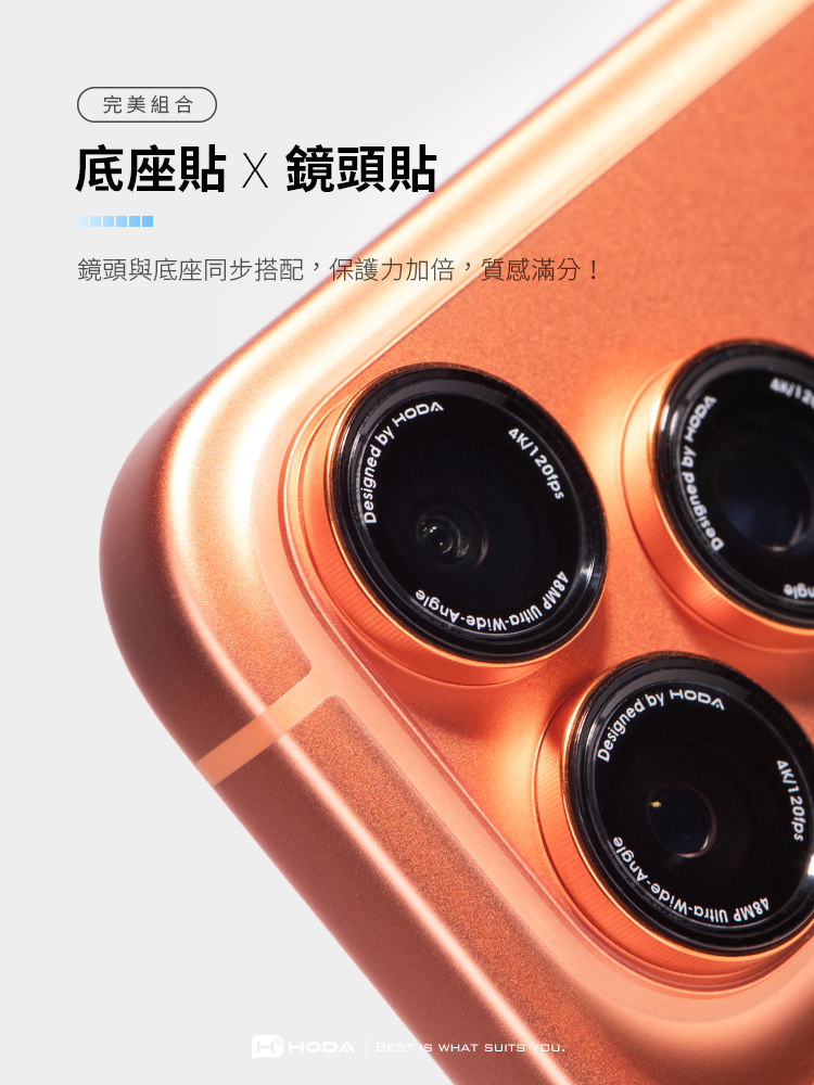 完美組合底座貼鏡頭貼鏡頭與底座同步搭配,保護力加倍,質感滿分!Designed HODAHHODA BEST  WHAT SUITS YOUAK/12Designed yWide-AngleDesigned bHODAAK/120fps