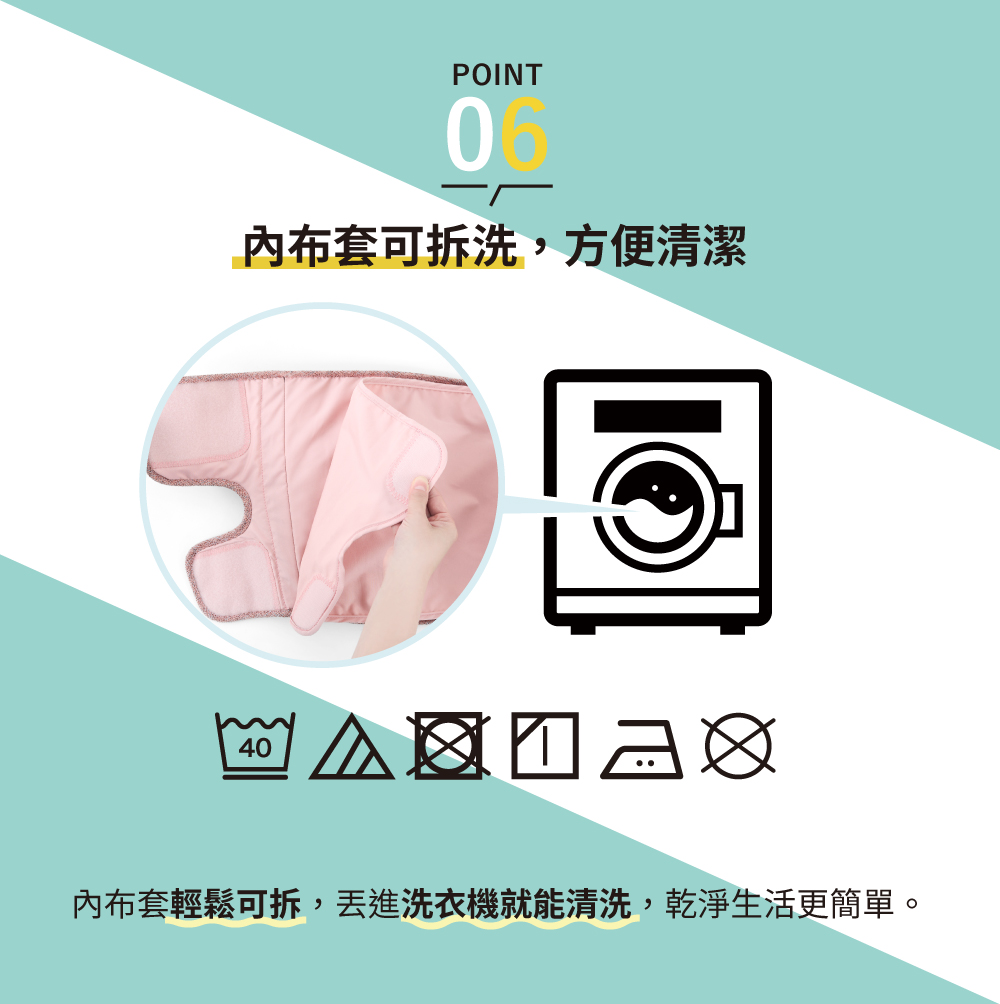 POINT06布套可拆洗,方便清潔40布套輕鬆可拆,洗衣機就能清洗,乾淨生活更簡單。