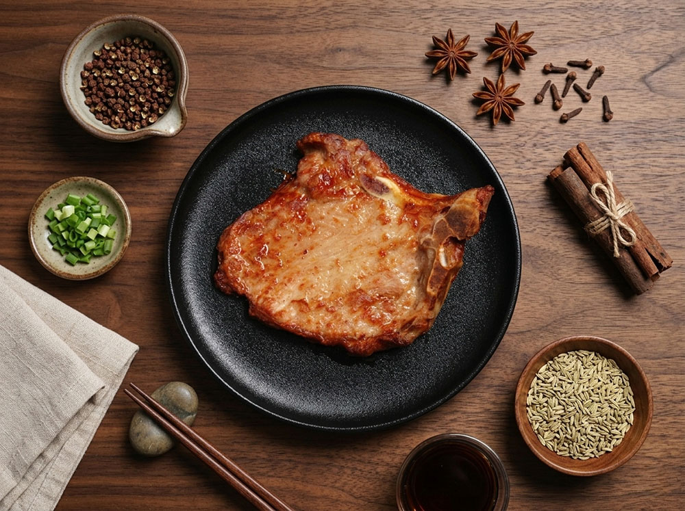 氣炸人生台式氣炸排骨里肌商品首圖高質感攝影金黃焦糖色酥脆外皮特寫