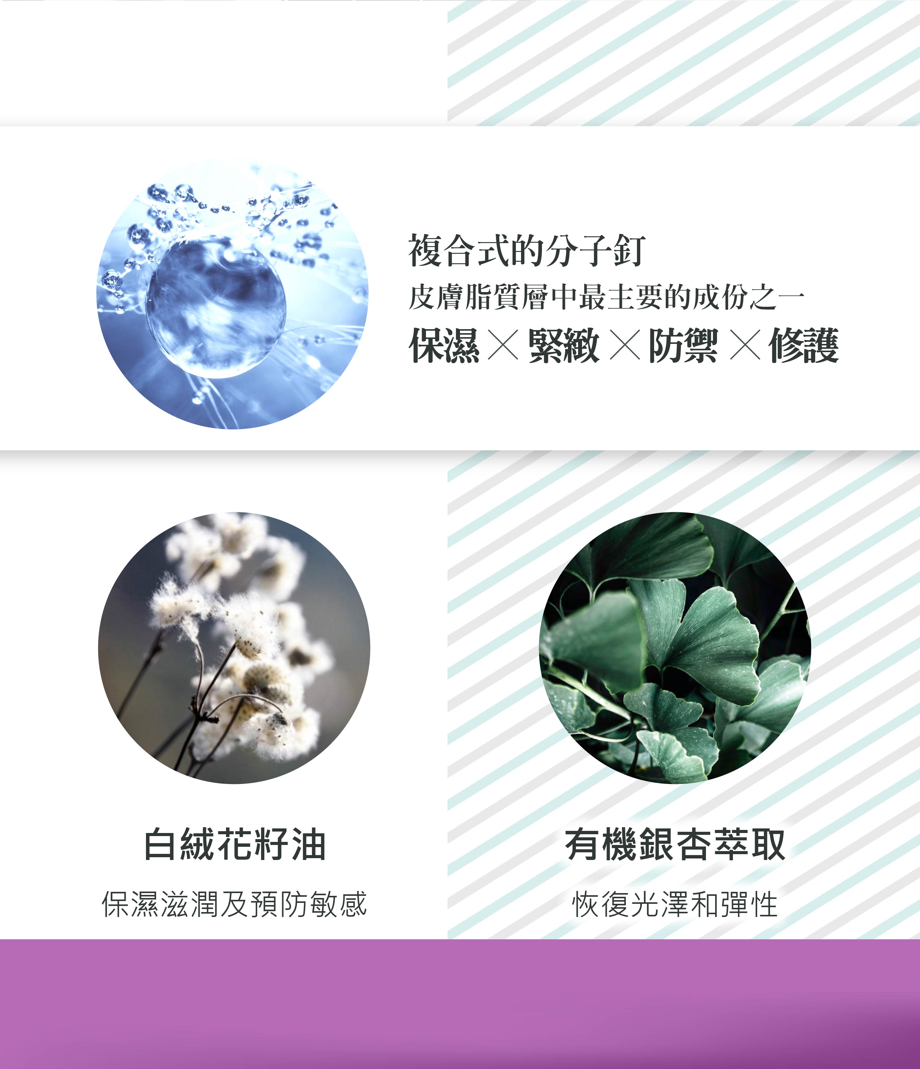 複合式分子釘，保濕、緊緻、防禦、修護。分子釘舒敏精華 - VIYA'S薇亞絲專業保養品