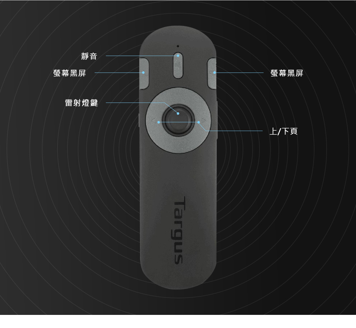 Targus 雙模式連接 雷射簡報器, 黑