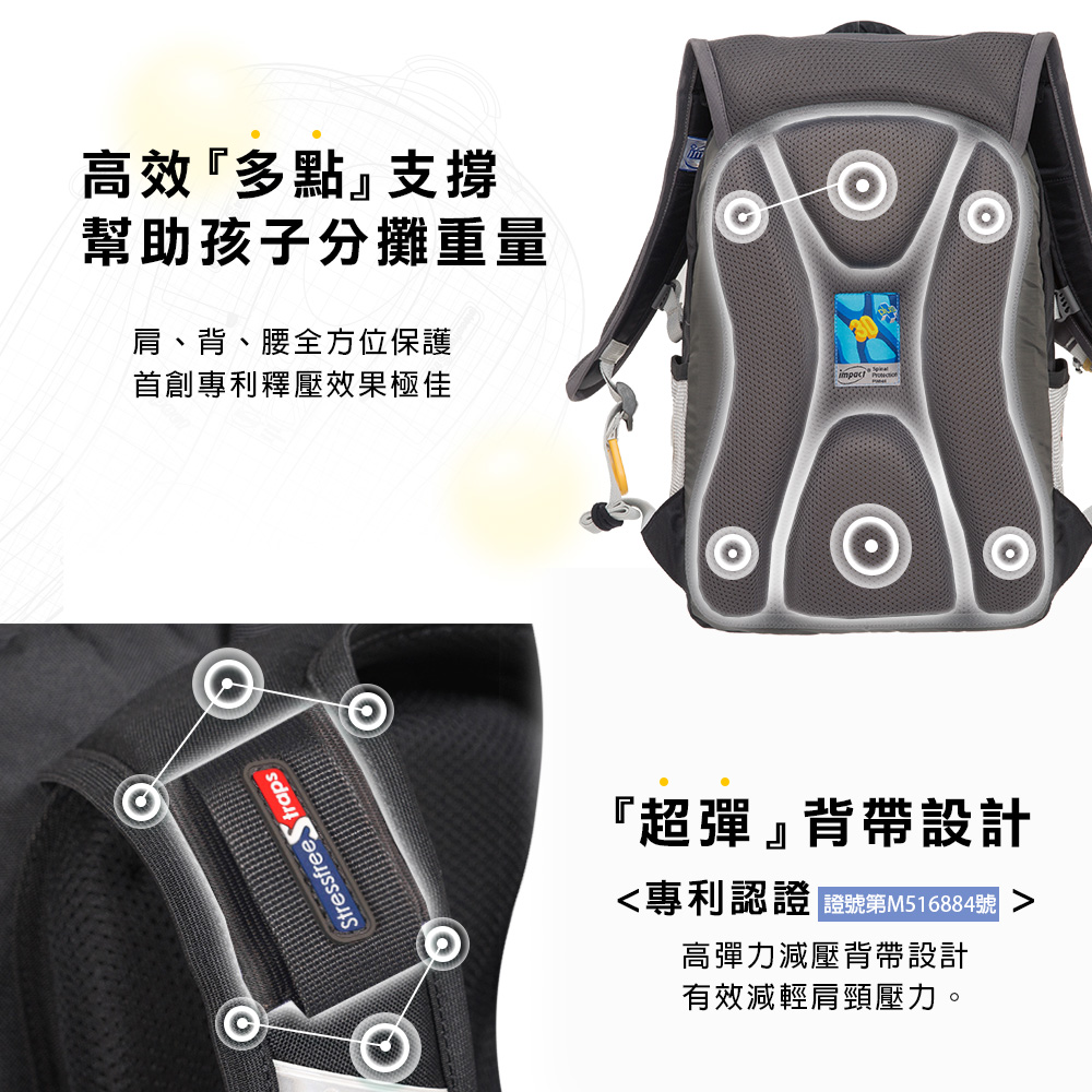 【IMPACT】怡寶寶可夢成長型護脊書包 IMPKM301BK