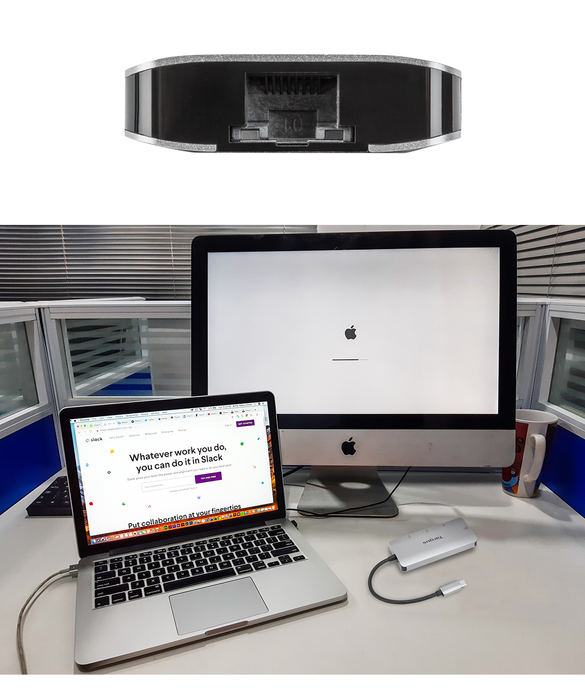 Targus Hub USB-C 網絡端口 四合一集線轉接器, 灰