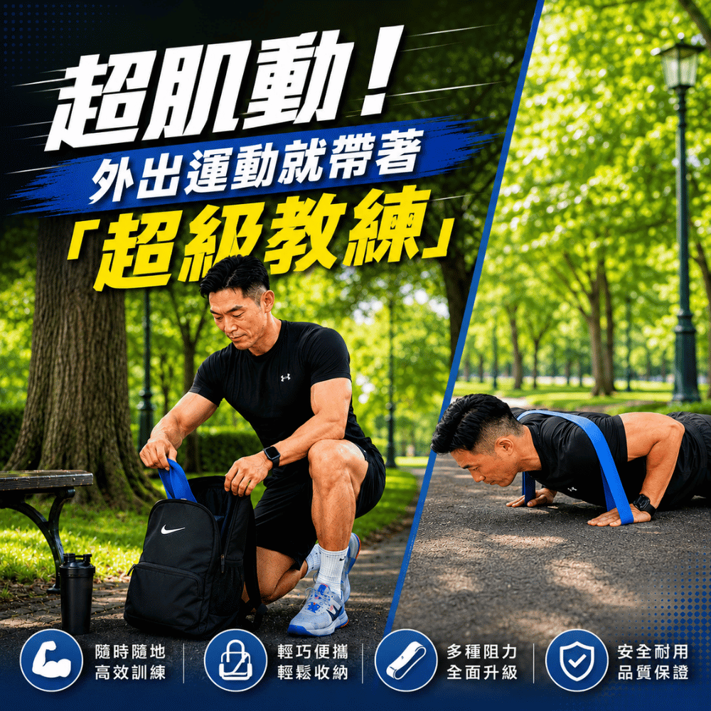 超級教練-高彈棉織彈力繩(單條組) -重訓阻力帶/健身彈力圈/長版阻力帶圈/棉質彈力帶-Fun Sport