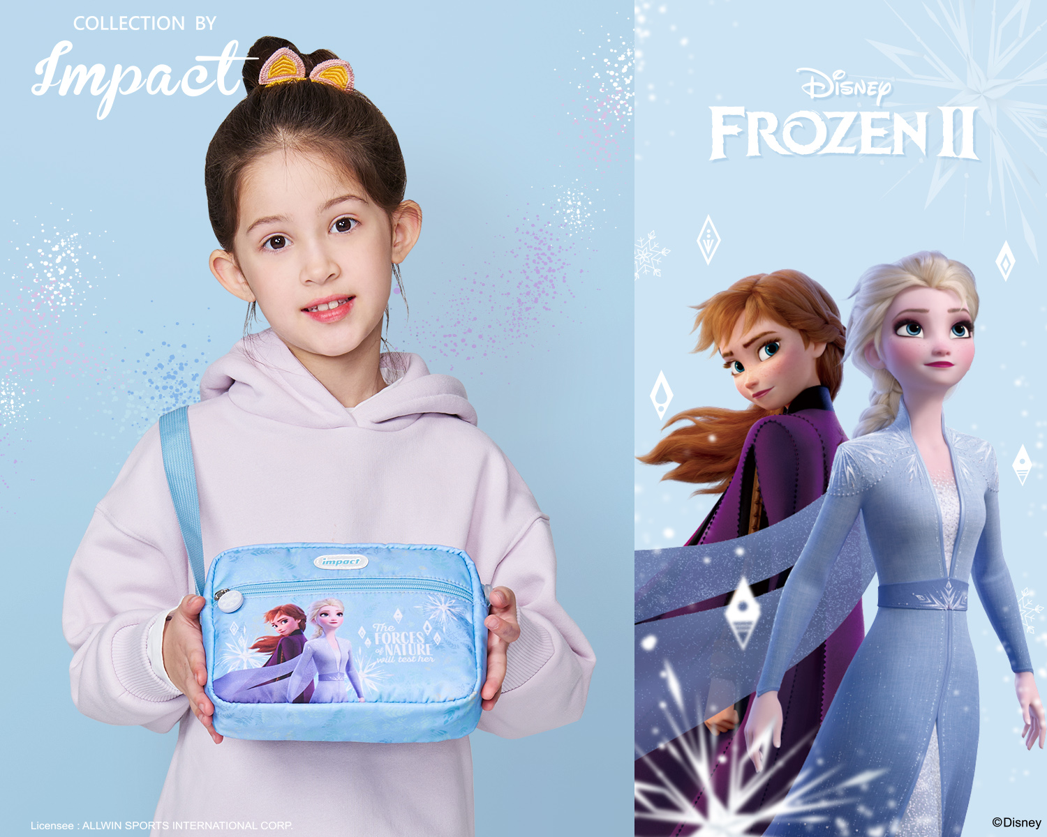 【IMPACT】冰雪奇緣側背包-淡藍 IMQFZ003LB