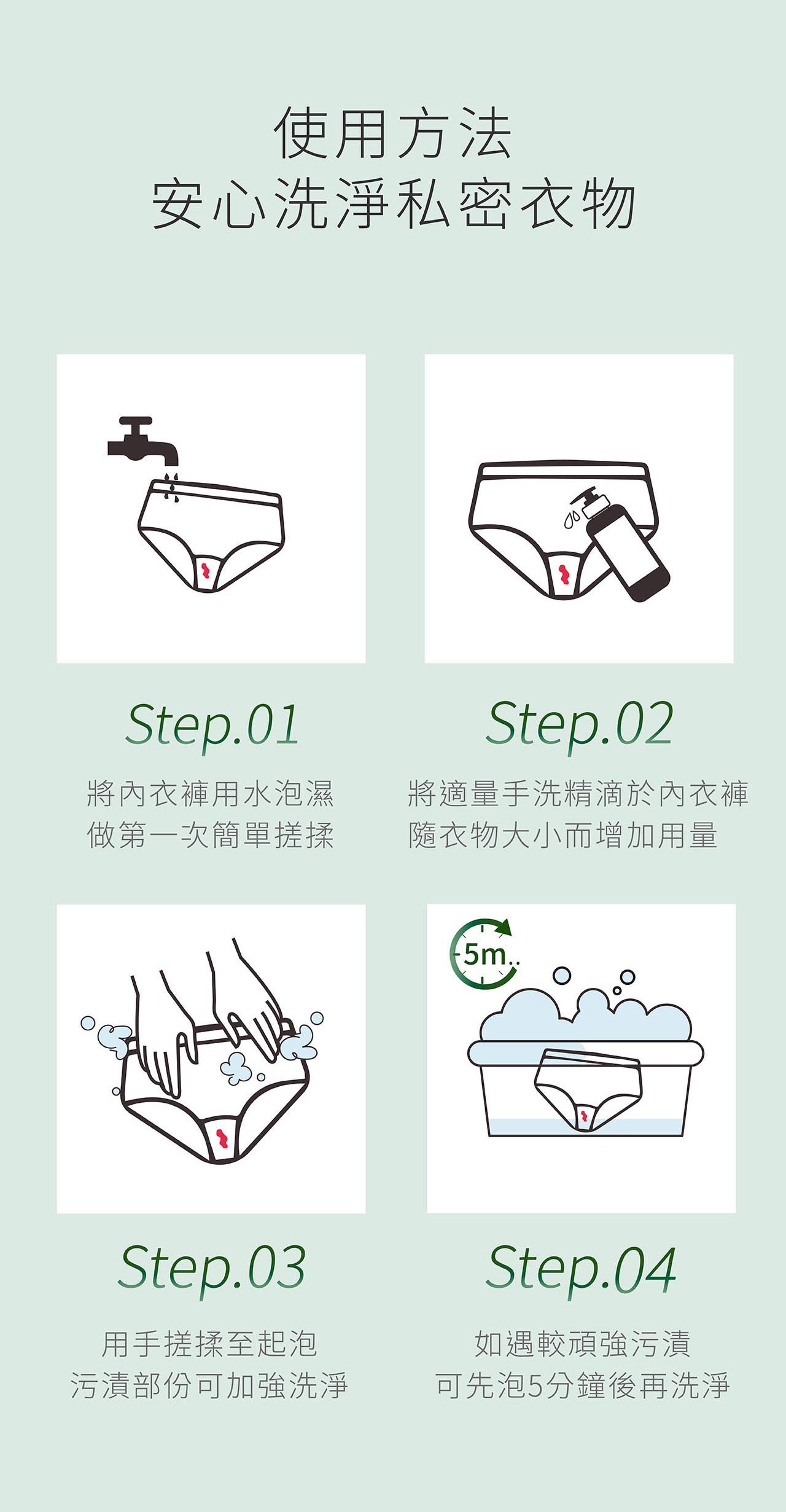 使用方法 安心洗淨私密衣物