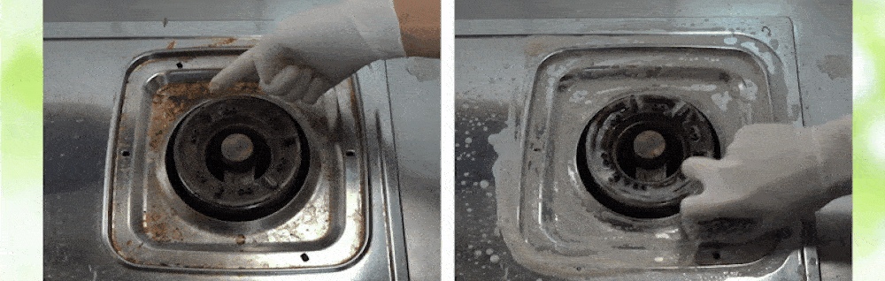 快速瓦解爐具油污