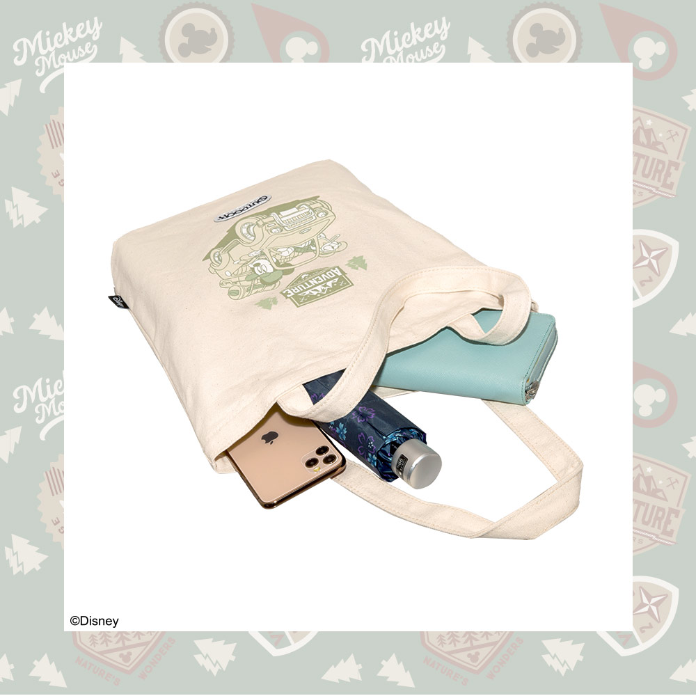 【OUTDOOR】迪士尼Disney-米奇與好朋友帆布肩背包-米色 ODDY22D06BE