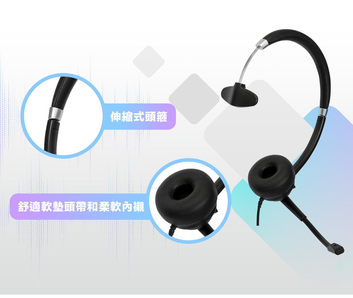 Targus 單耳式 有線耳機麥克風, 黑