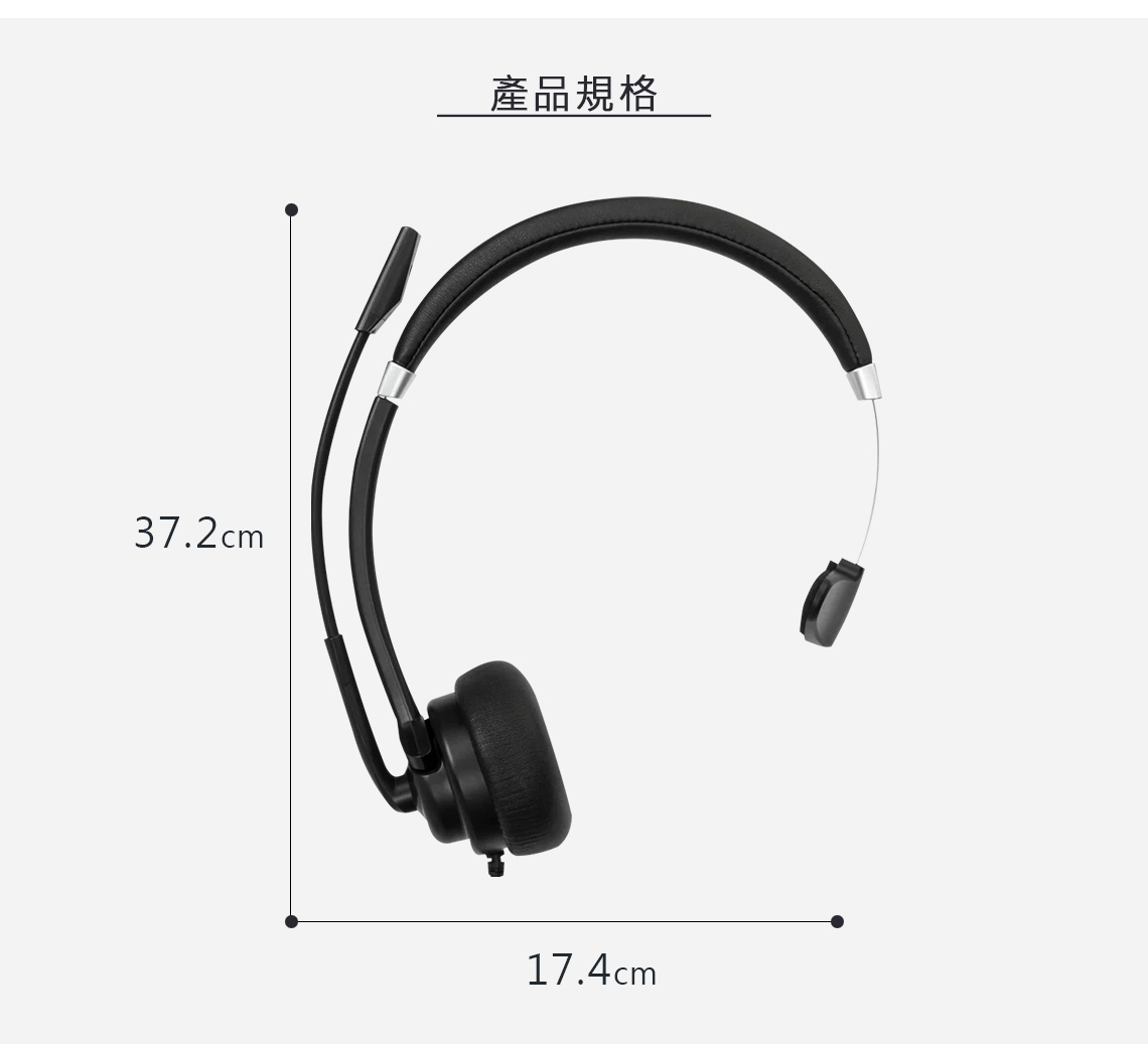 Targus 單耳式 有線耳機麥克風, 黑