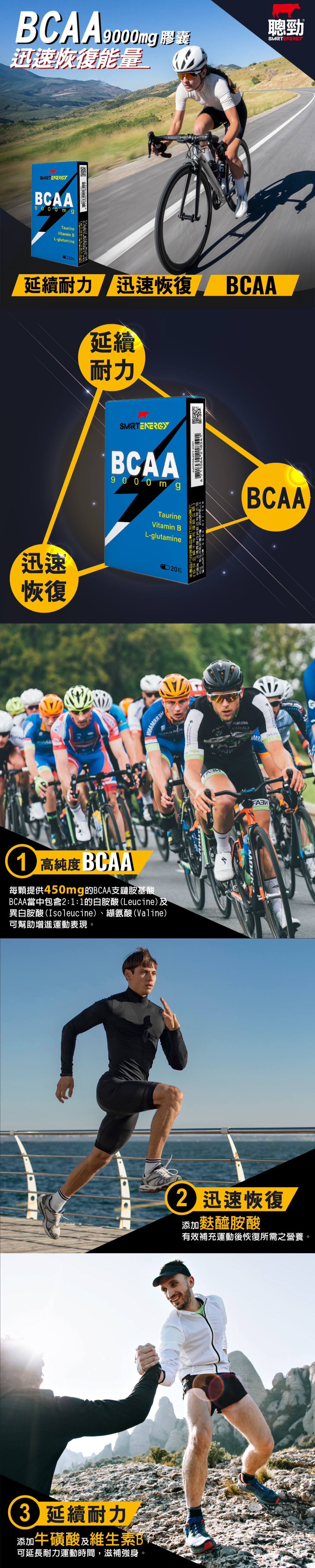 BCAA 推薦：紅牛聰勁 BCAA 9000mg 膠囊，專為馬拉松、三鐵與登山設計