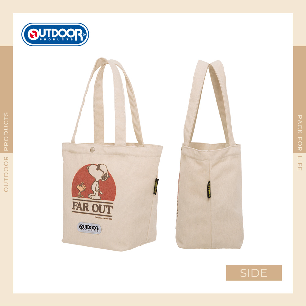 【OUTDOOR】史努比SNOOPY-音樂祭帆布手提袋-米色 ODP23S06BG