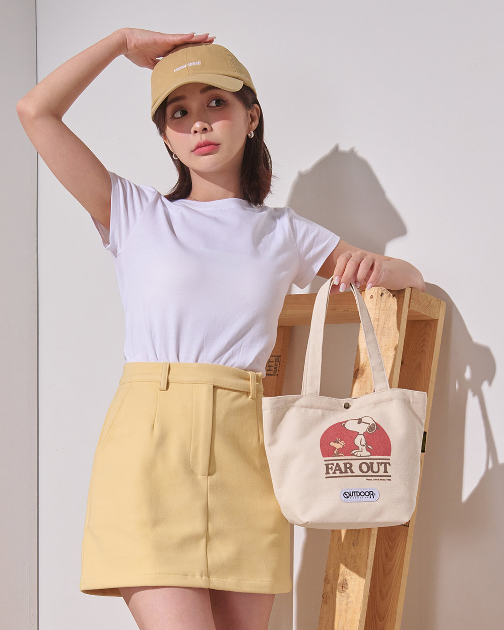 【OUTDOOR】史努比SNOOPY-音樂祭帆布手提袋-米色 ODP23S06BG
