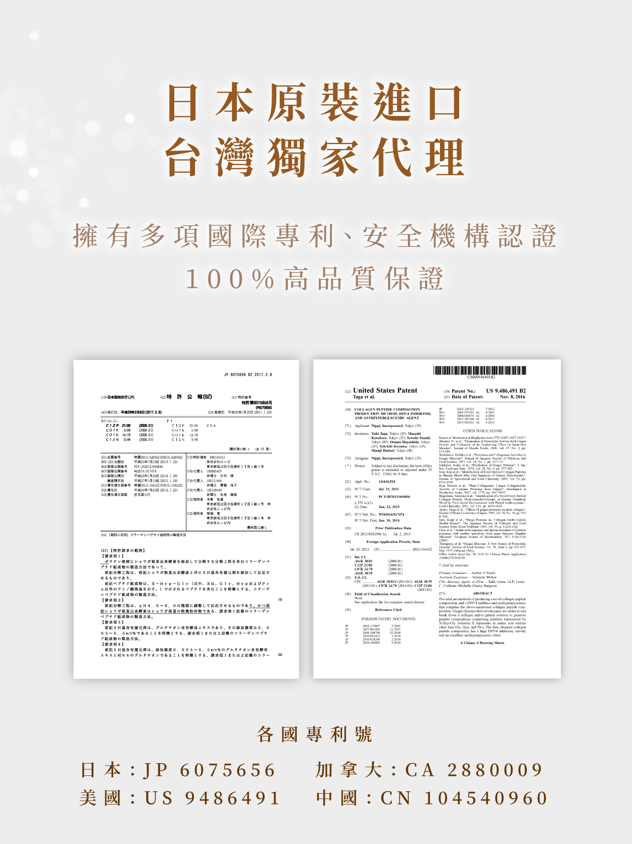 NIPPI膠原蛋白|白金版,獨家生薑酶水解專利 再創科技巔峰 纯化高穩定性,白金胜肽 NIPPI膠原蛋白|白金版,獨家生薑酶水解專利 再創科技巔峰 纯化高穩定性,白金胜肽