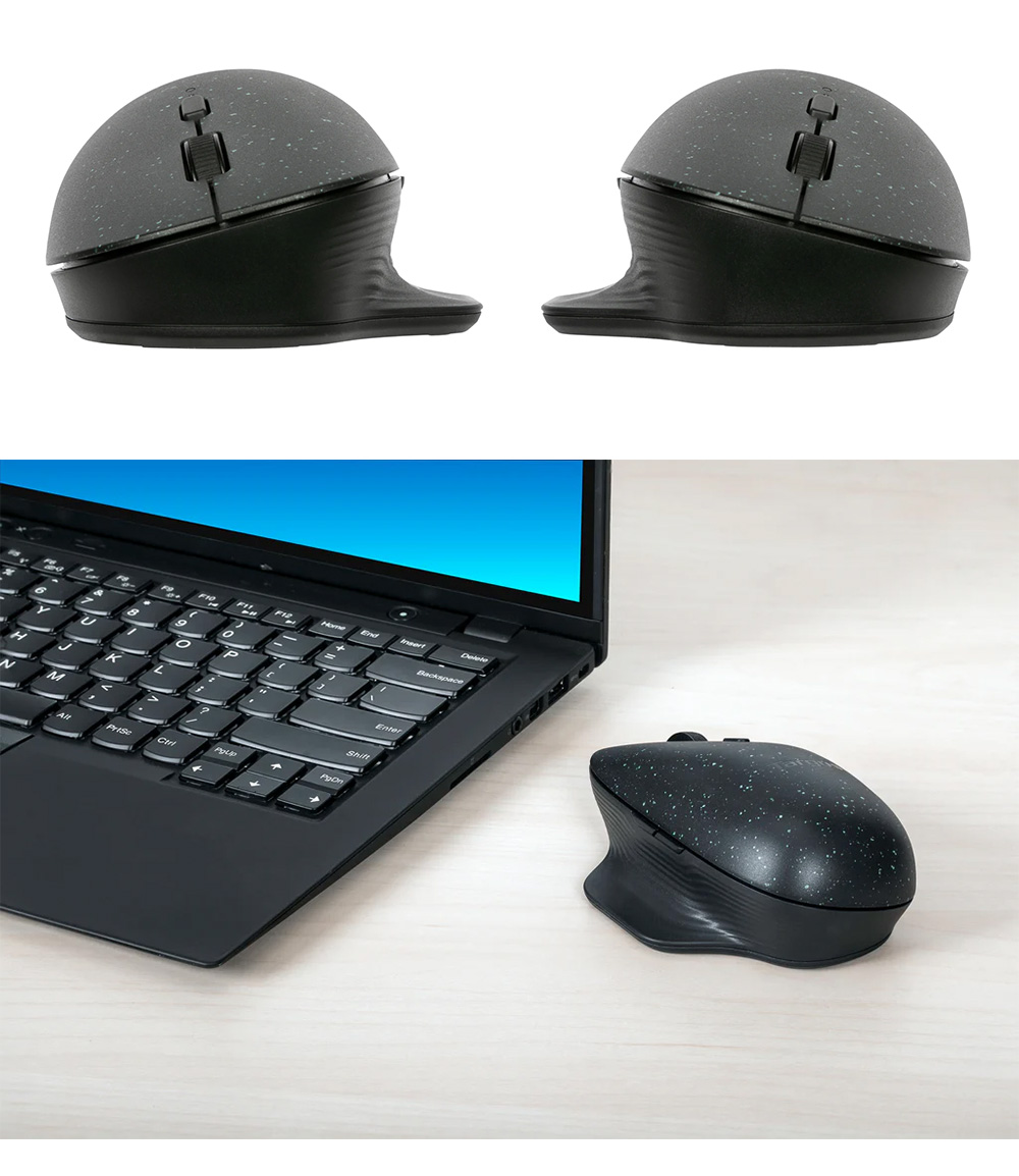 Targus EcoSmart Ergonomic Mouse 藍牙無線滑鼠 人體工學左右手翻轉滑鼠, 黑