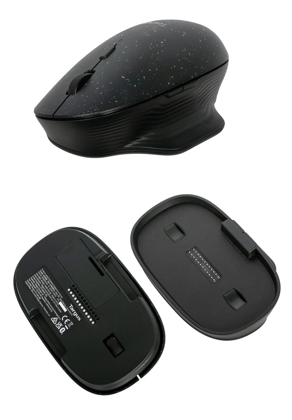 Targus EcoSmart Ergonomic Mouse 藍牙無線滑鼠 人體工學左右手翻轉滑鼠, 黑