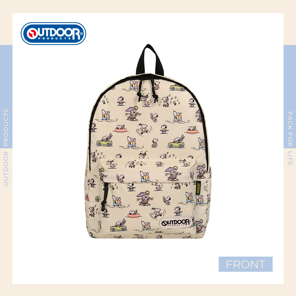 【OUTDOOR】史努比SNOOPY-海灘後背包-大-米白色 ODP23U01BG