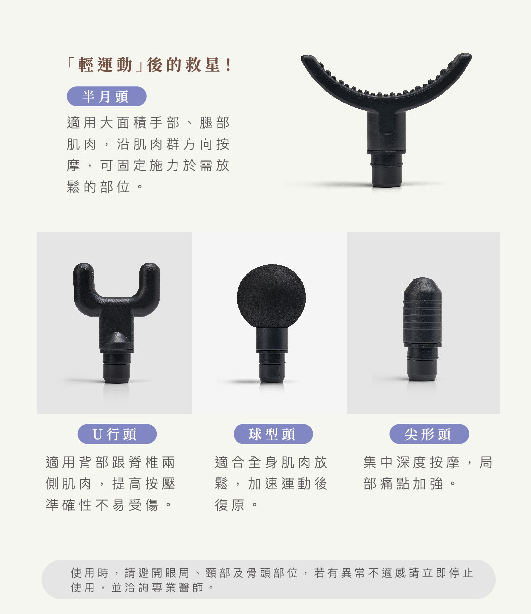 5種專業筋膜槍按摩頭配件