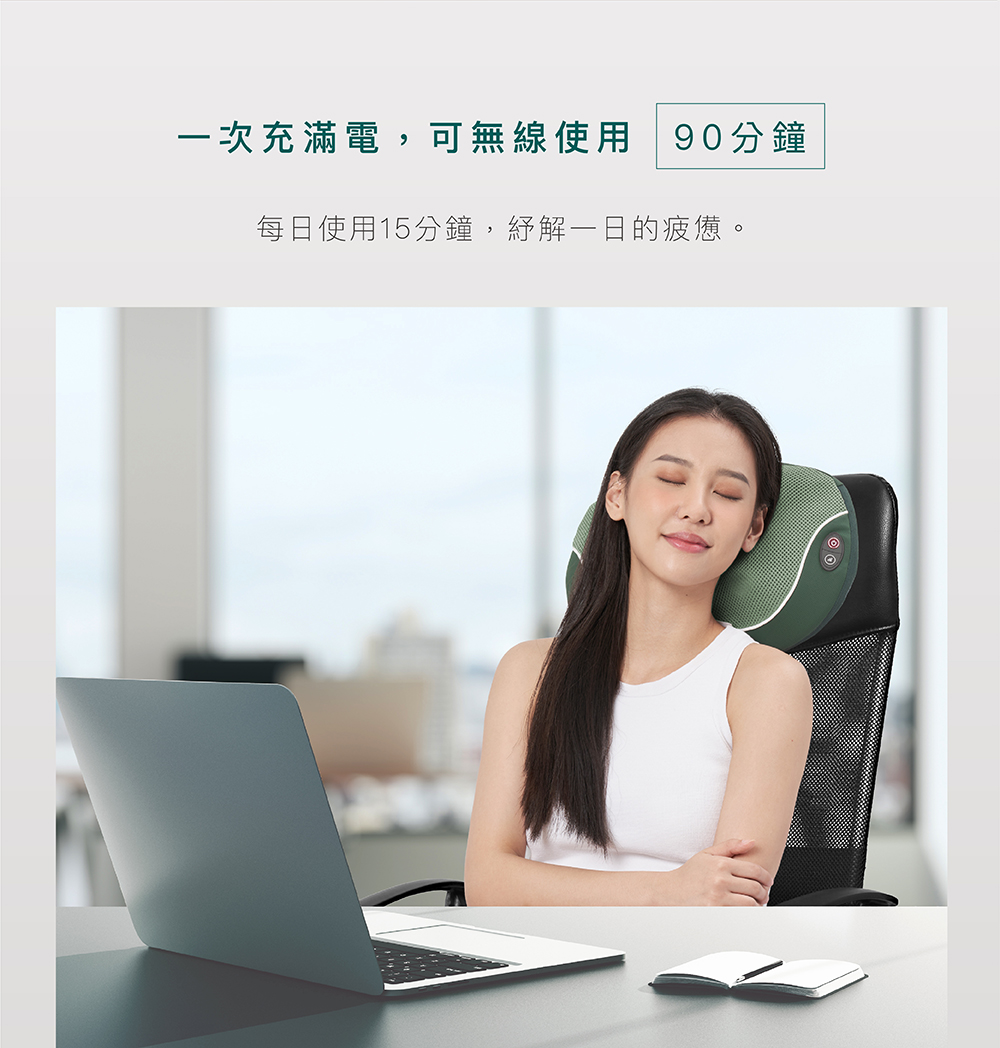 360度雙向旋轉按摩頭結構