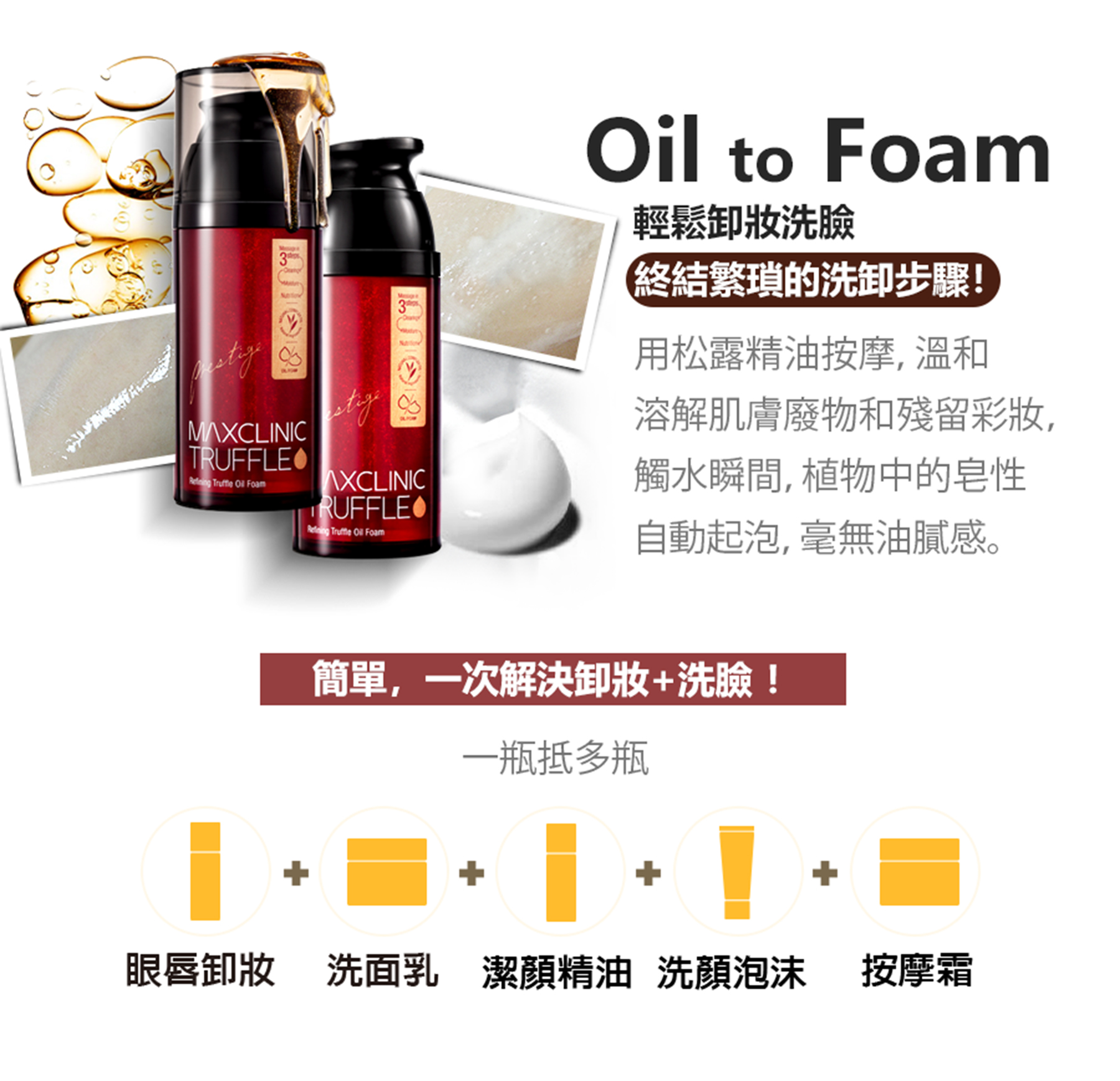 【1+1淨潤奢華洗卸組】10秒潤膚卸妝膏(90ml)✚黃金黑鑽松露洗卸凝露(110g) ✅卸妝+清潔+保濕,一罐搞定@【BeautyWa美麗娃】 19 15