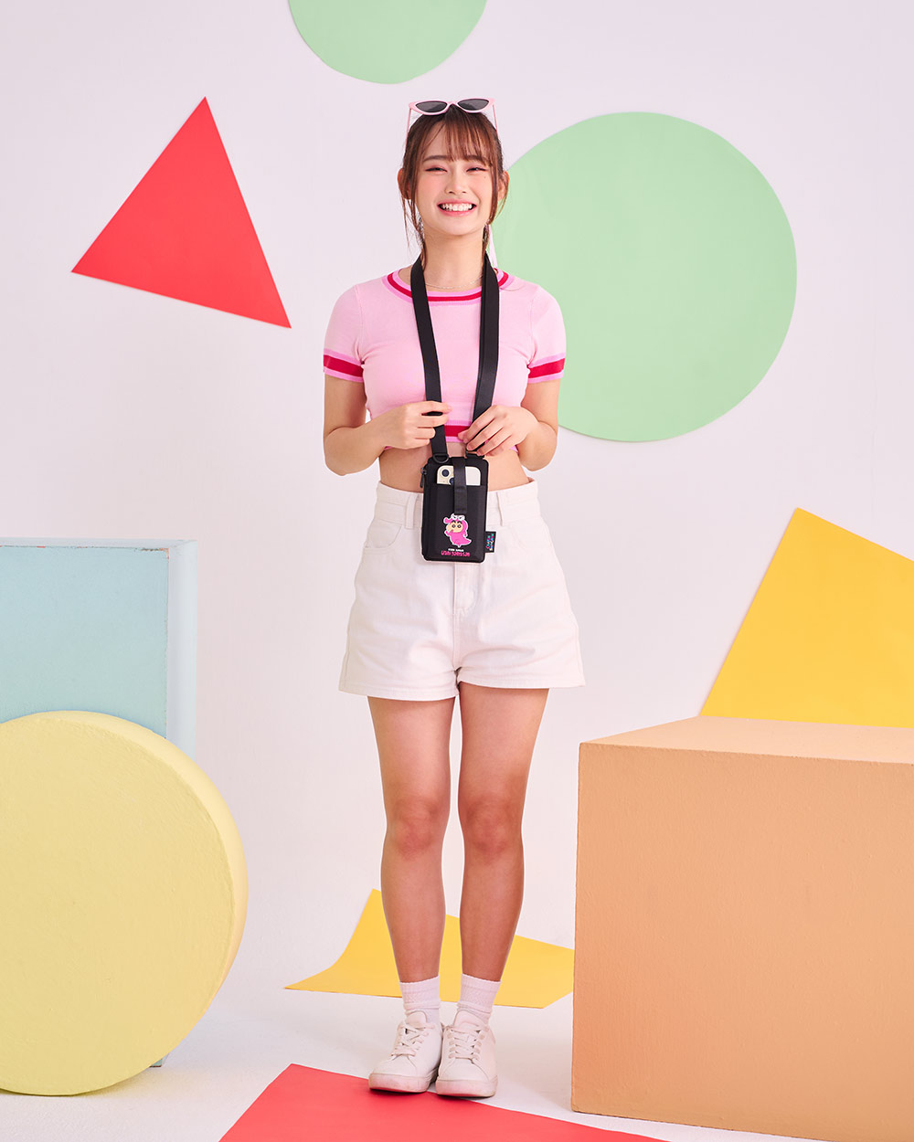 【OUTDOOR】Crayon Shinchan蠟筆小新鱷魚阿山隨身側背包-黑色 ODCS24H05BK