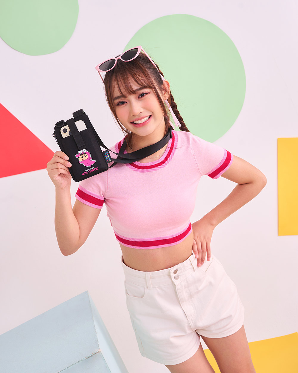 【OUTDOOR】Crayon Shinchan蠟筆小新鱷魚阿山隨身側背包-黑色 ODCS24H05BK