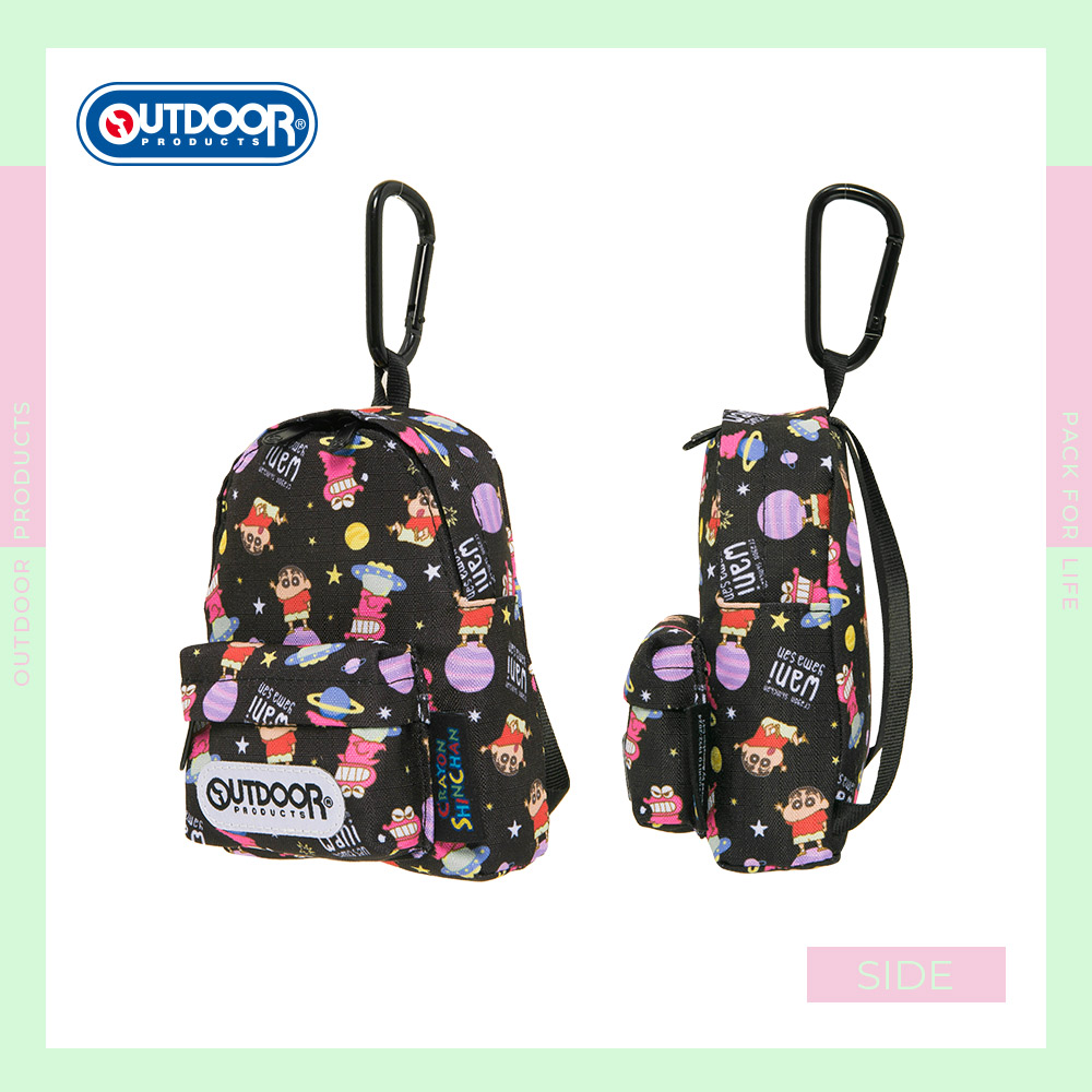 【OUTDOOR】Crayon Shinchan蠟筆小新鱷魚阿山背包造型零錢包-黑色 ODCS24H09BK