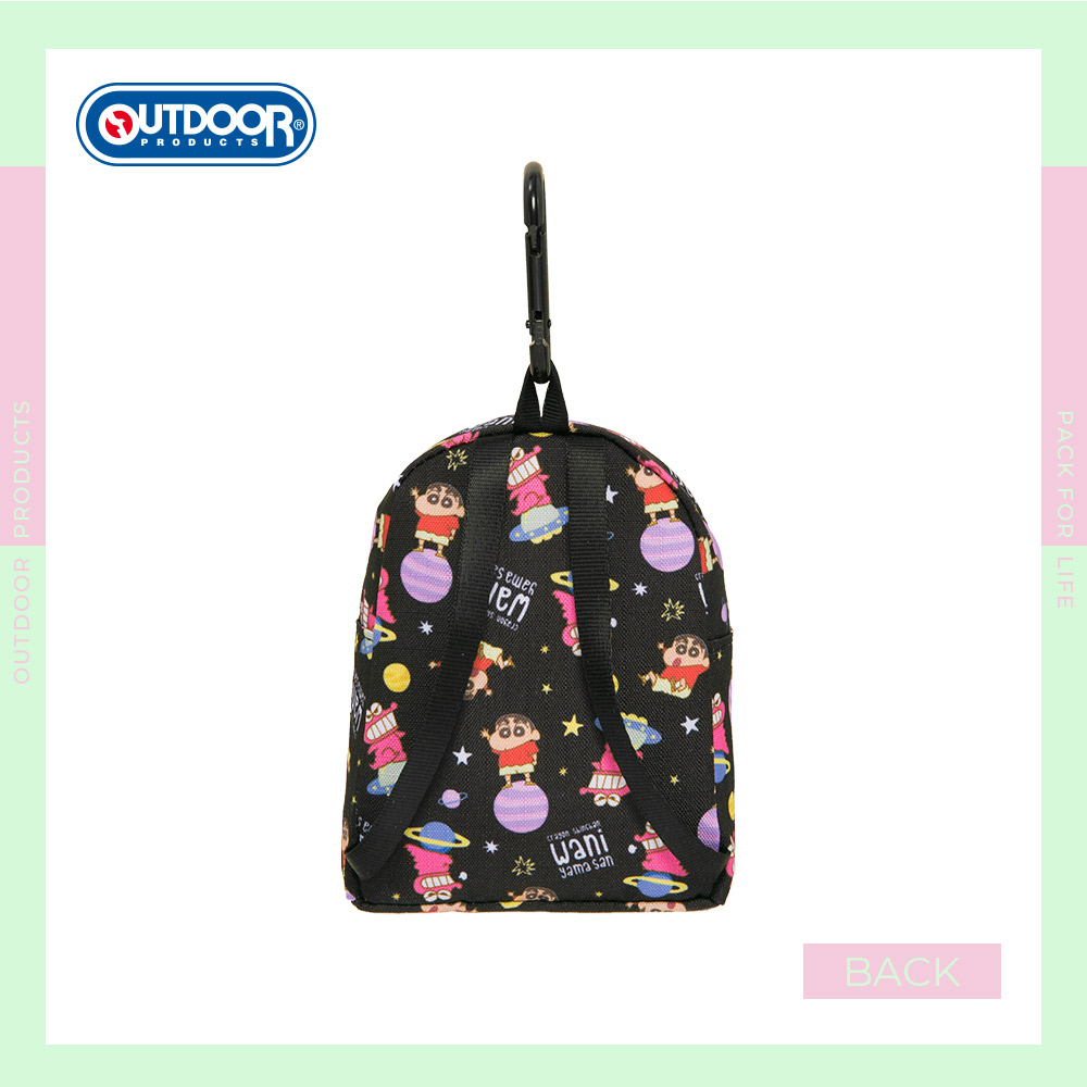 【OUTDOOR】Crayon Shinchan蠟筆小新鱷魚阿山背包造型零錢包-黑色 ODCS24H09BK