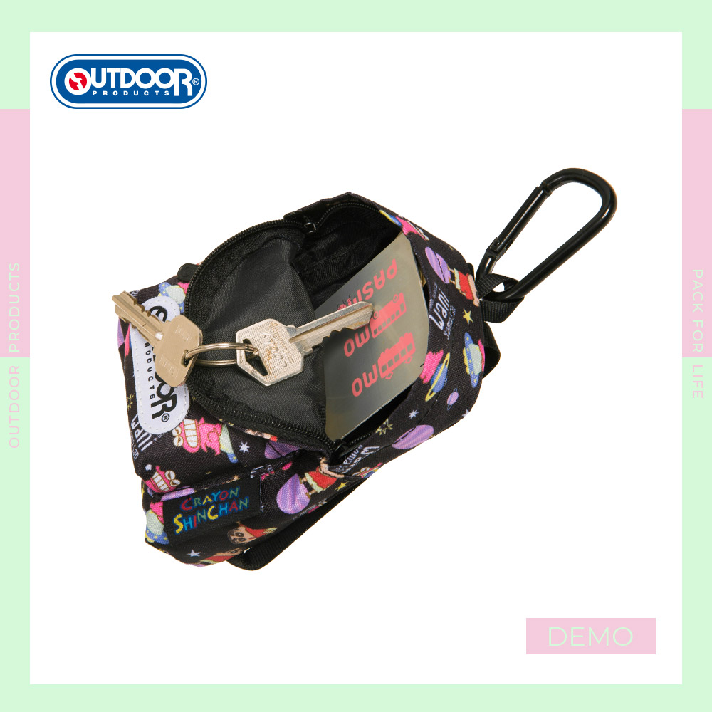 【OUTDOOR】Crayon Shinchan蠟筆小新鱷魚阿山背包造型零錢包-黑色 ODCS24H09BK