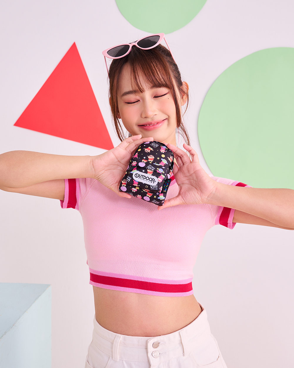 【OUTDOOR】Crayon Shinchan蠟筆小新鱷魚阿山背包造型零錢包-黑色 ODCS24H09BK