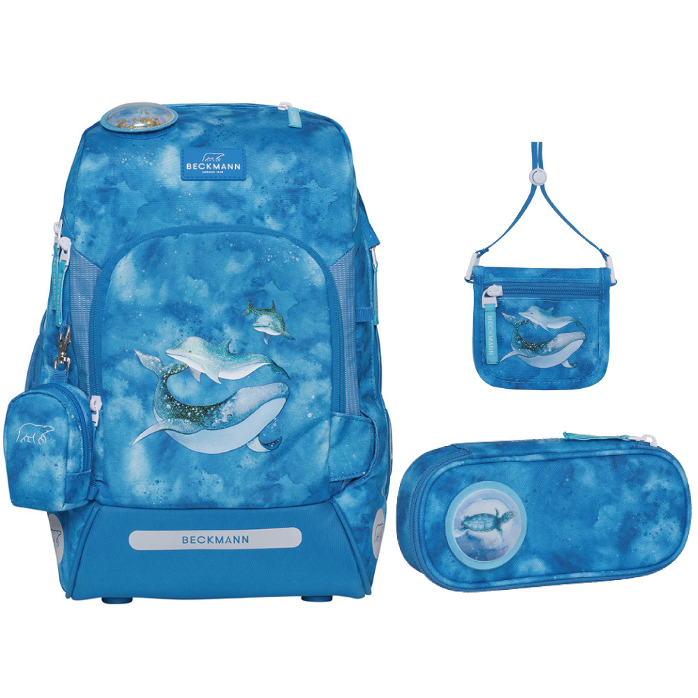 AIR FLX 擴充護脊書包20~25L+文具袋+卡夾小包 - 鯨魚先生