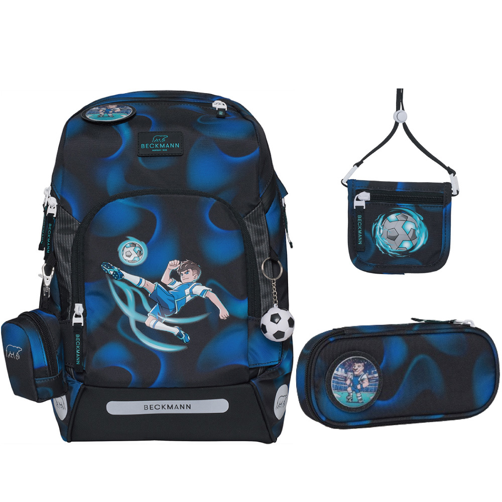 AIR FLX 擴充護脊書包20~25L+文具袋+卡夾小包 - 魔力足球