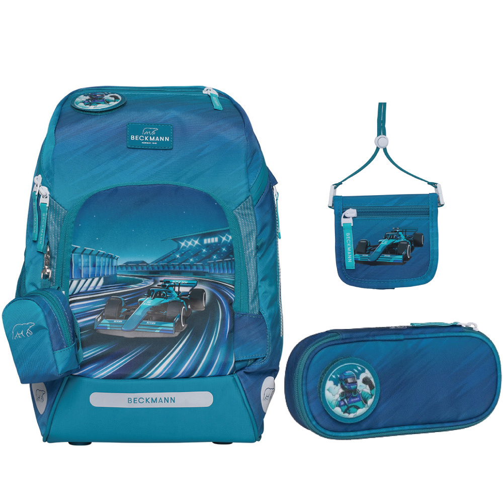 AIR FLX 擴充護脊書包20~25L+文具袋+卡夾小包 - 旋風賽車