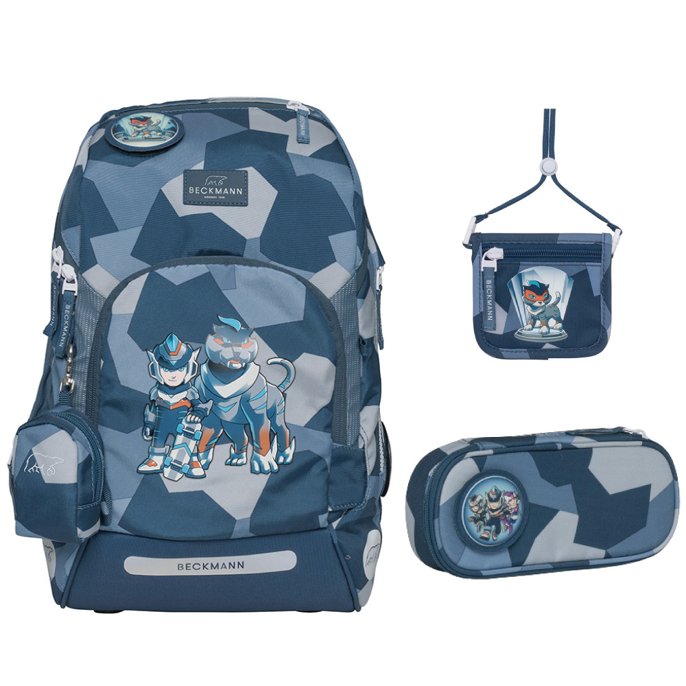 AIR FLX 擴充護脊書包20~25L+文具袋+卡夾小包 - 光速Tiger