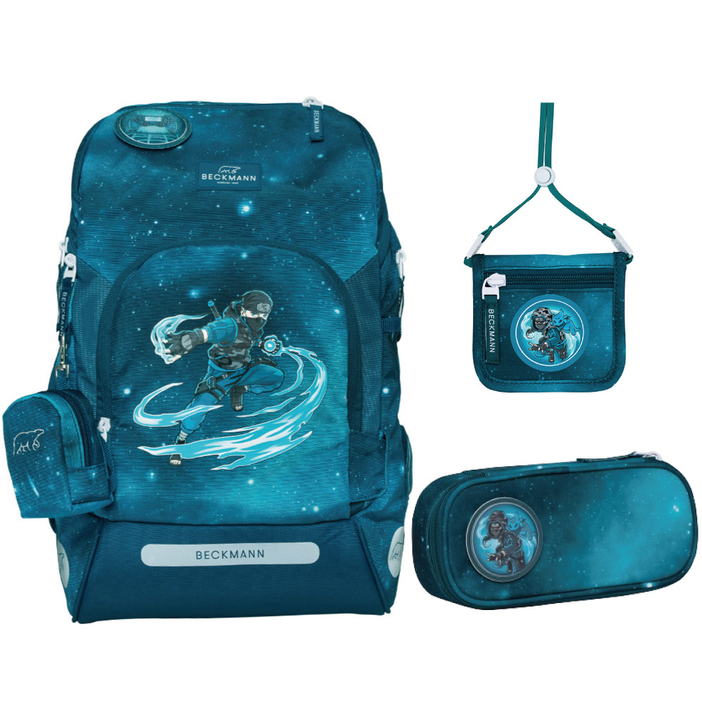 AIR FLX 擴充護脊書包20~25L+文具袋+卡夾小包 - 忍者高手 2.0