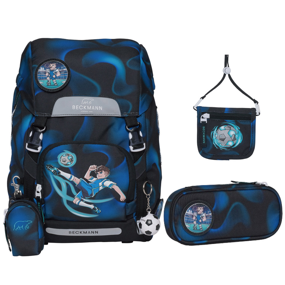 Classic 兒童護脊書包 22L+文具袋+卡夾小包 - 魔力足球