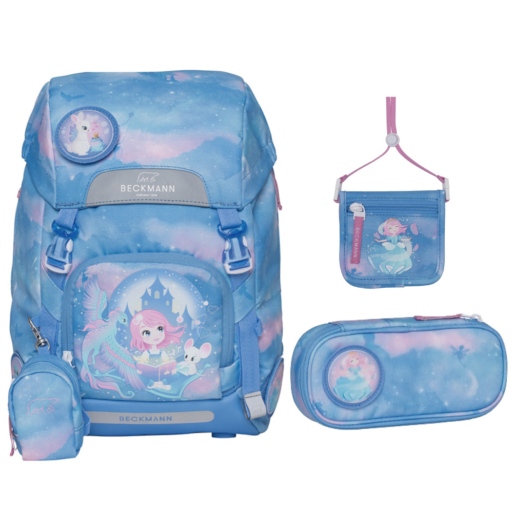 Classic 兒童護脊書包 22L+文具袋+卡夾小包 - 童話城堡