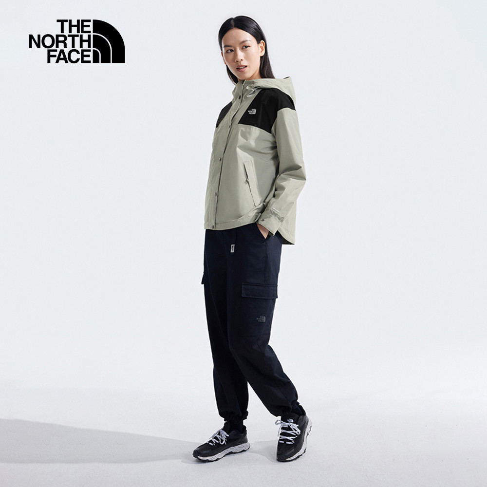 【10/24 00點週末限定】The North Face北面女款灰色防水透氣連帽衝鋒衣｜7QSI5IF