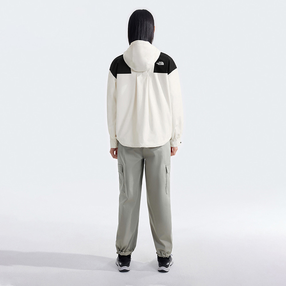 【10/24 00點週末限定】The North Face北面女款米白色防水透氣連帽衝鋒衣｜7QSIROU