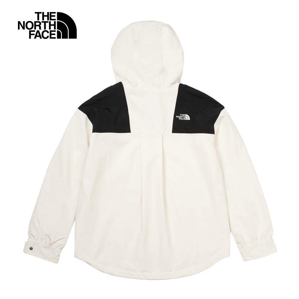 【10/24 00點週末限定】The North Face北面女款米白色防水透氣連帽衝鋒衣｜7QSIROU