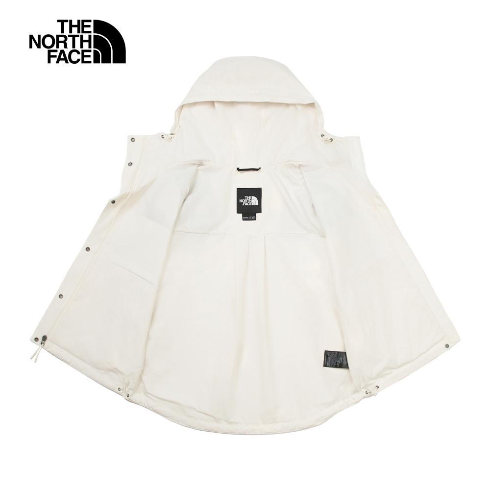 【10/24 00點週末限定】The North Face北面女款米白色防水透氣連帽衝鋒衣｜7QSIROU