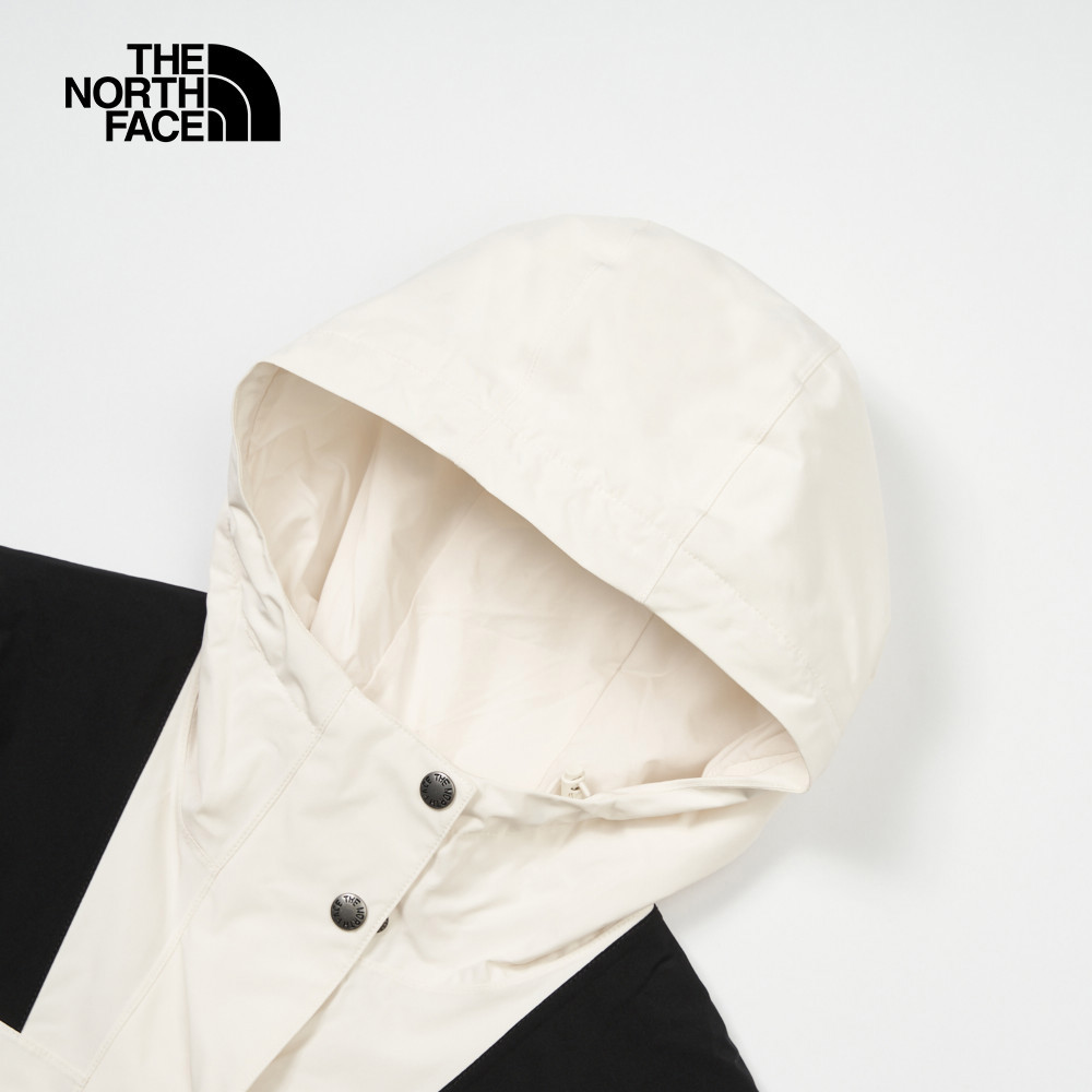 【10/24 00點週末限定】The North Face北面女款米白色防水透氣連帽衝鋒衣｜7QSIROU